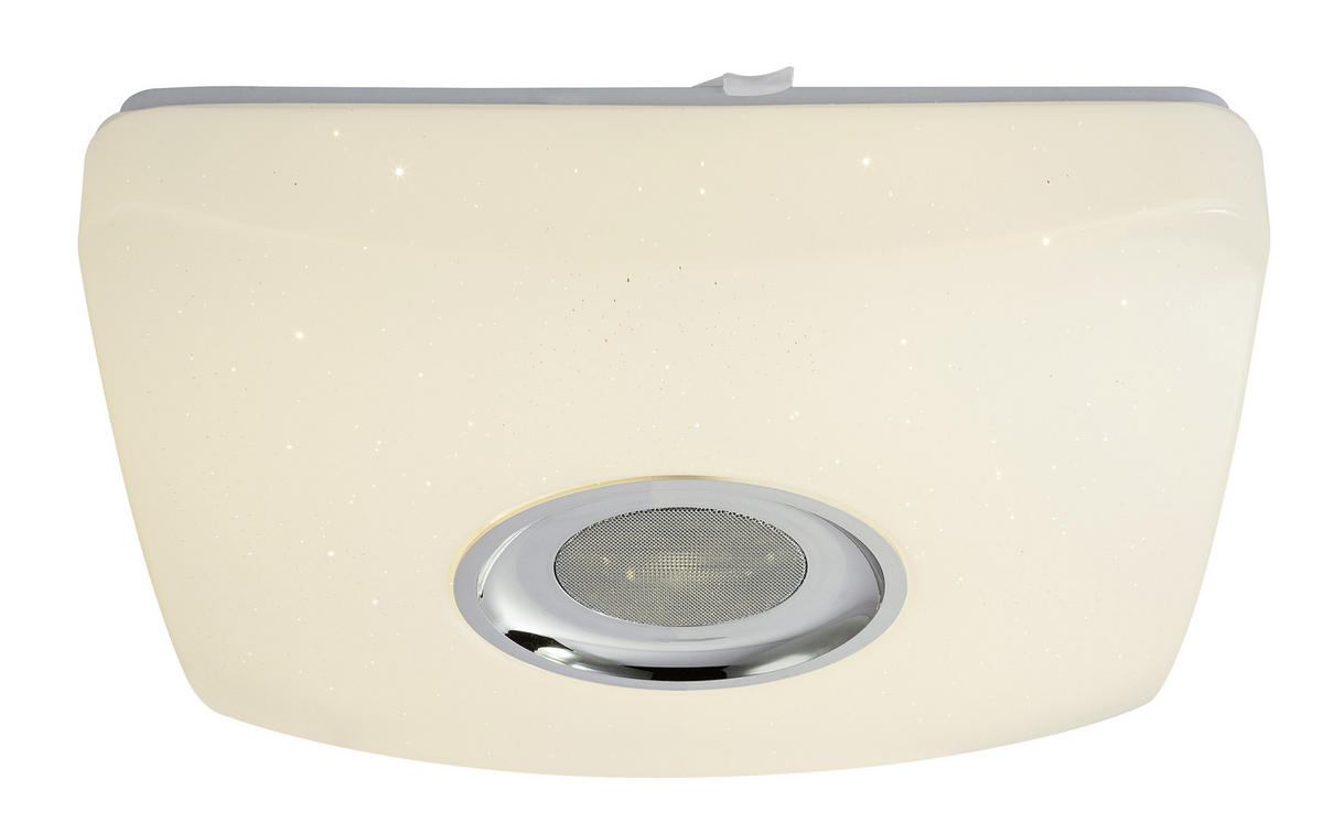LED-DECKENLEUCHTE 18 W    36,5/36,5/9 cm  - Chromfarben/Weiss, Basics, Kunststoff/Metall (36,5/36,5/9cm) - Globo