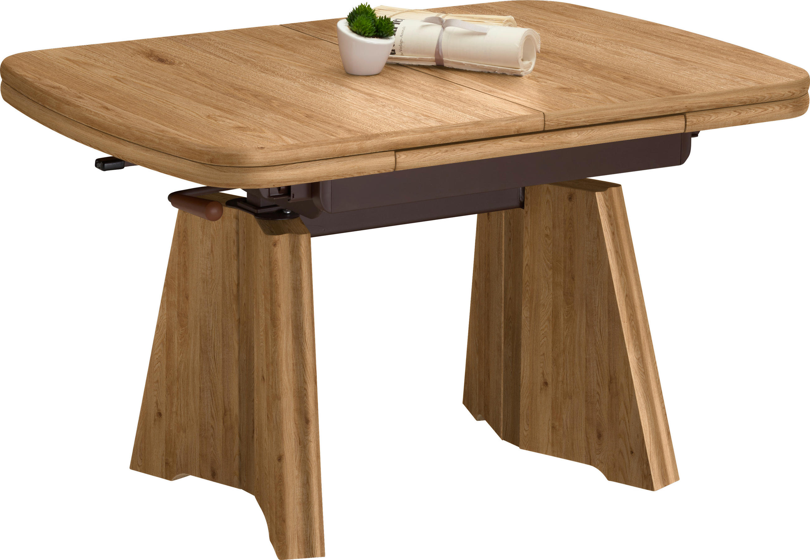 COUCHTISCH in Metall, Holzwerkstoff 90-131/65/56-75 cm  - Eichefarben, KONVENTIONELL, Holzwerkstoff/Metall (90-131/65/56-75cm) - Venda