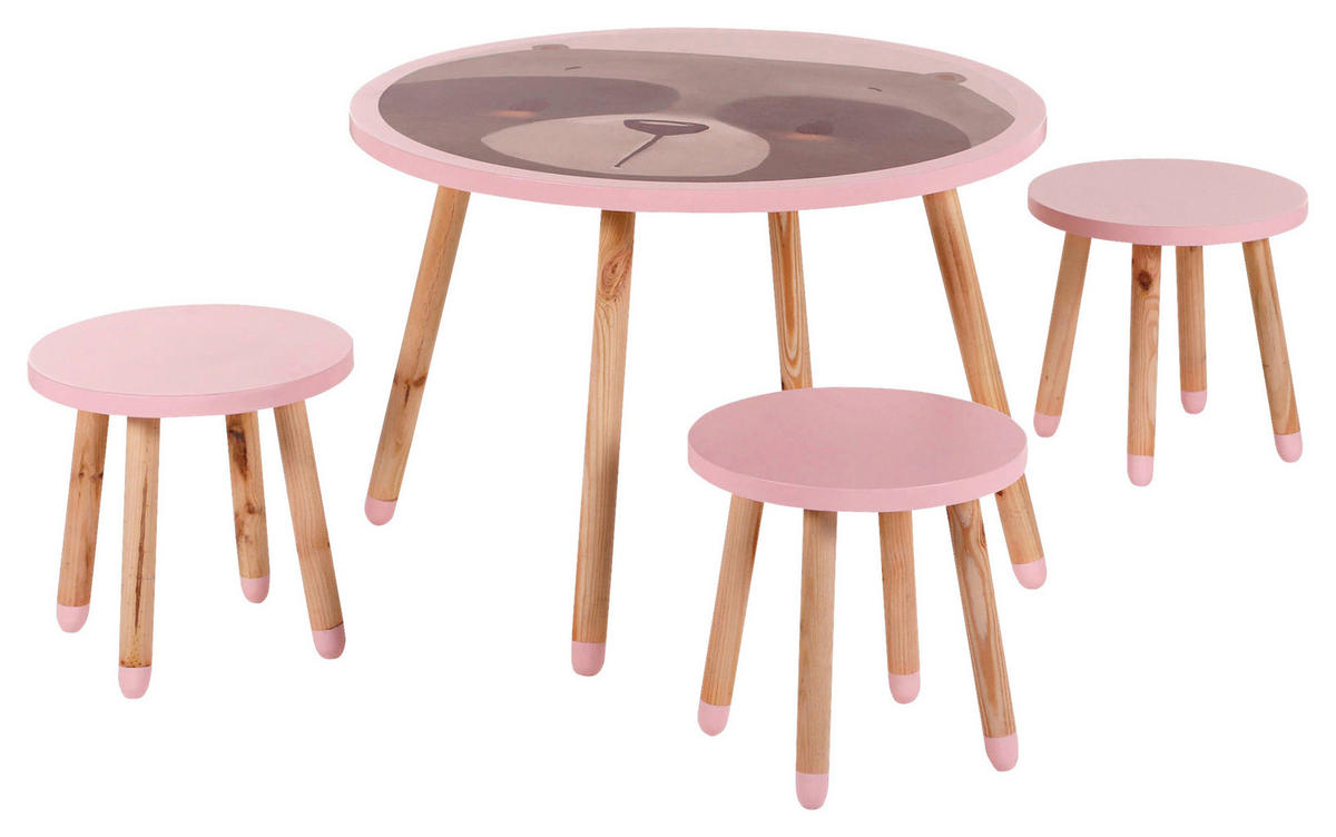 KINDERSITZGRUPPE Anouk Rosa  - Rosa, KONVENTIONELL, Holz/Holzwerkstoff