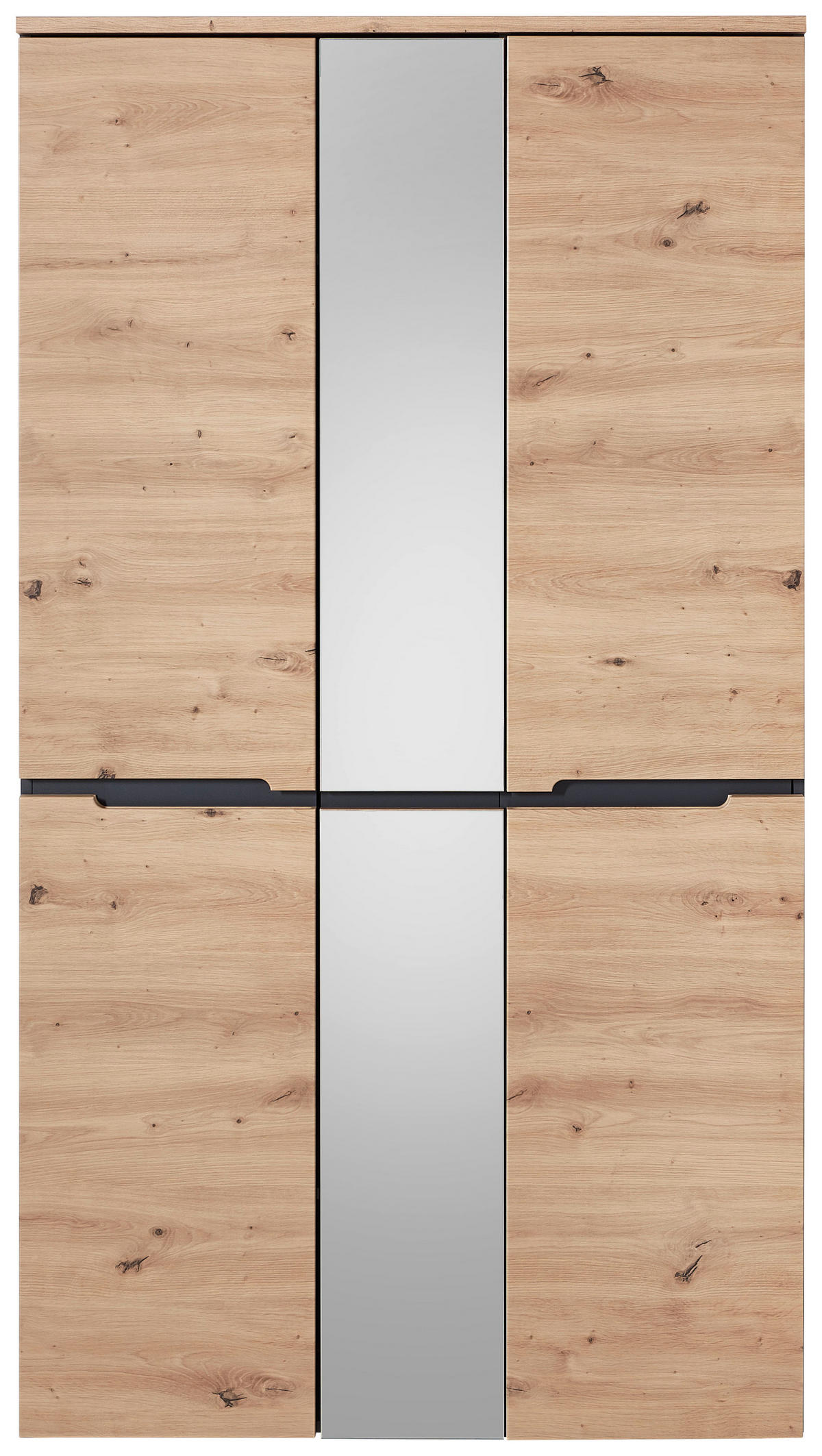 GARDEROBE 6-teilig  in 295/192/38 cm  - Graphitfarben/Eiche Artisan, Design, Glas/Holzwerkstoff (295/192/38cm) - Voleo