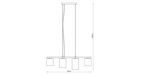 HÄNGELEUCHTE 80/12/120 cm  - Sandfarben, Trend, Glas/Metall (80/12/120cm) - Novel