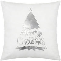 PRYDNADSKUDDE   40/40 cm   - vit/silver, Klassisk, textil (40/40cm) - X-Mas
