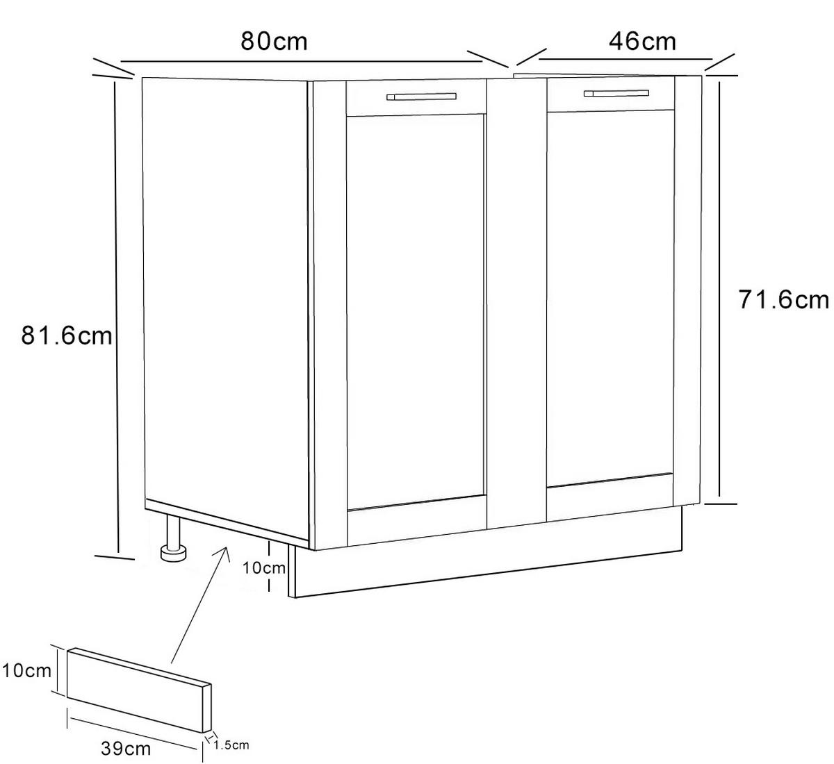 SPÜLENUNTERSCHRANK 80/82/46 cm  in Weiss  - Weiss/Silberfarben, Trend, Holzwerkstoff/Kunststoff (80/82/46cm) - MID.YOU