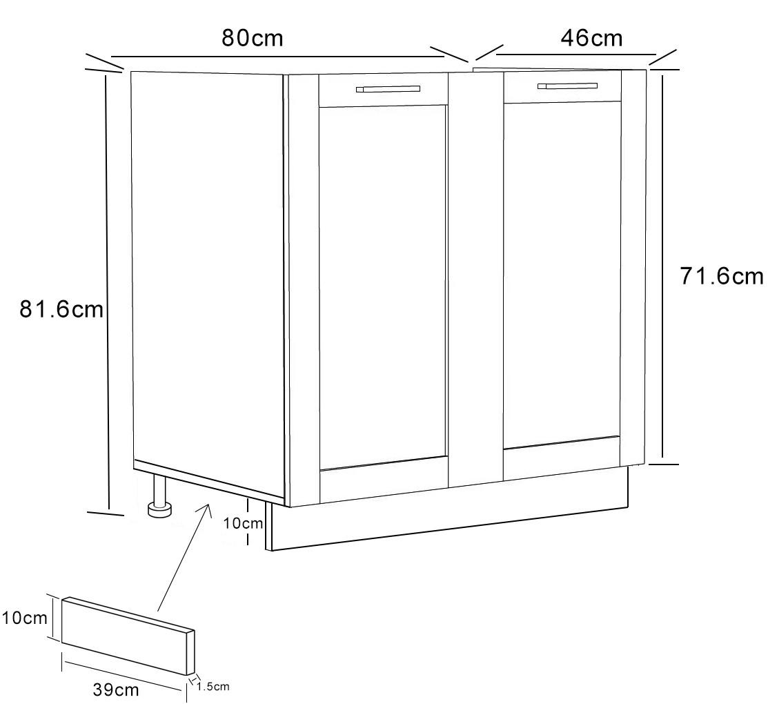 Thumbnail - Mid.you Spülenunterschrank, Weiß, Kunststoff, 80x82x46 cm, Zusatzausstattung erhältlich, Küchen, Küchenmöbel, Küchenschr...