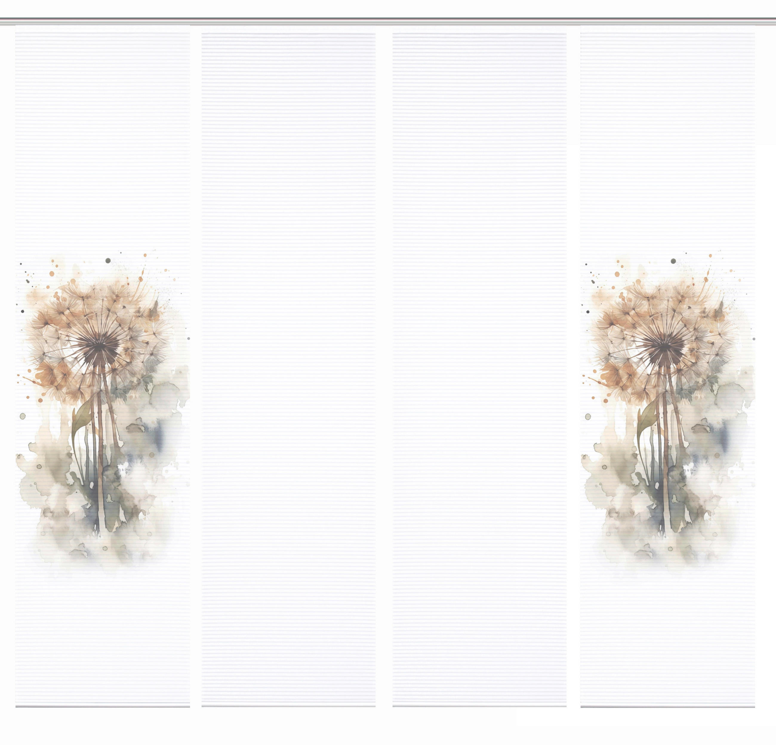 FLÄCHENVORHANG  4 Stück  blickdicht  60/245 cm   - Hellgrau/Naturfarben, Natur, Textil (60/245cm)