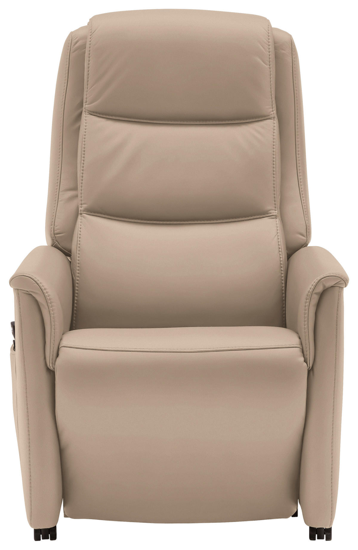 FERNSEHSESSEL Valdera  mit Relaxfunktion, Aufstehhilfe, Rücken echt Echtleder Sandfarben  - Sandfarben/Schwarz, KONVENTIONELL, Leder/Kunststoff (70/107/88cm) - Livetastic
