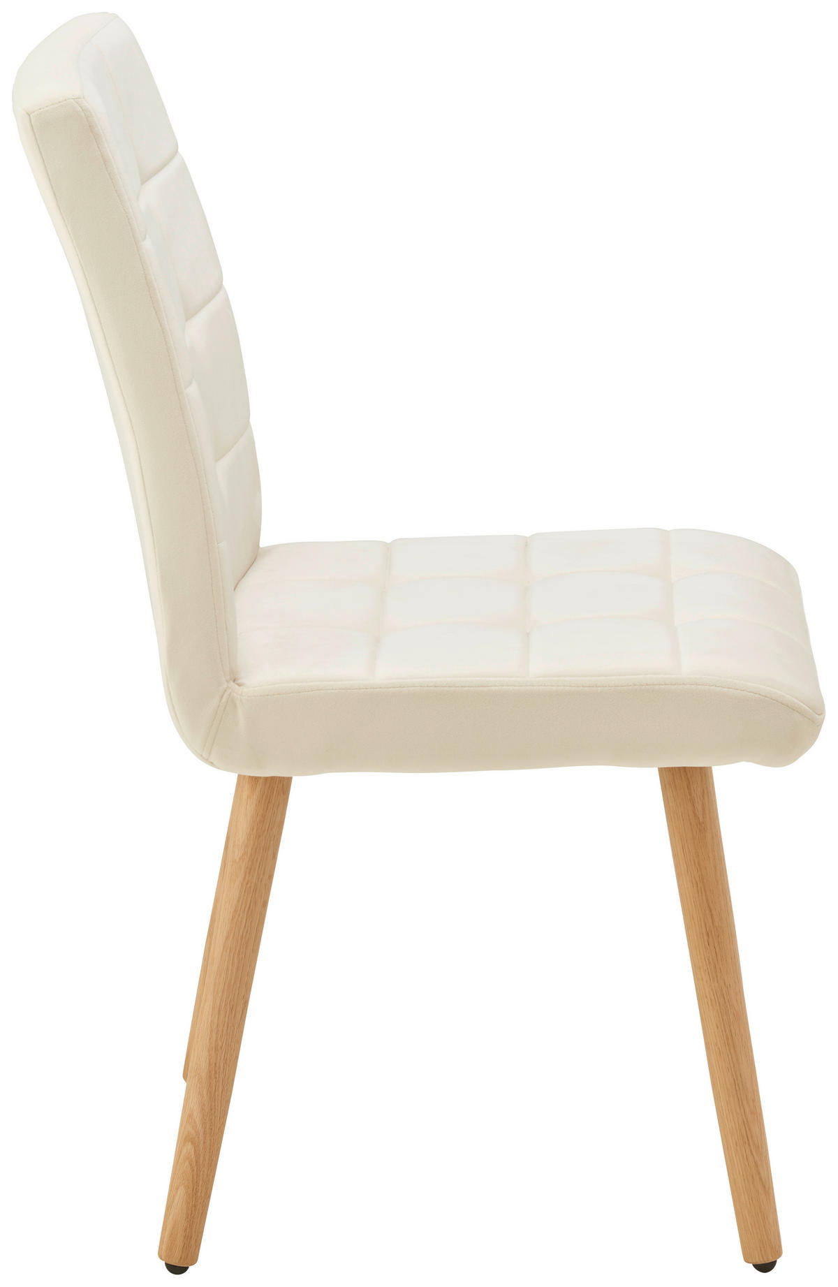 STUHL Samt Beige, Eichefarben Eiche massiv  - Eichefarben/Beige, MODERN, Holz/Textil (47/89/61cm) - MID.YOU