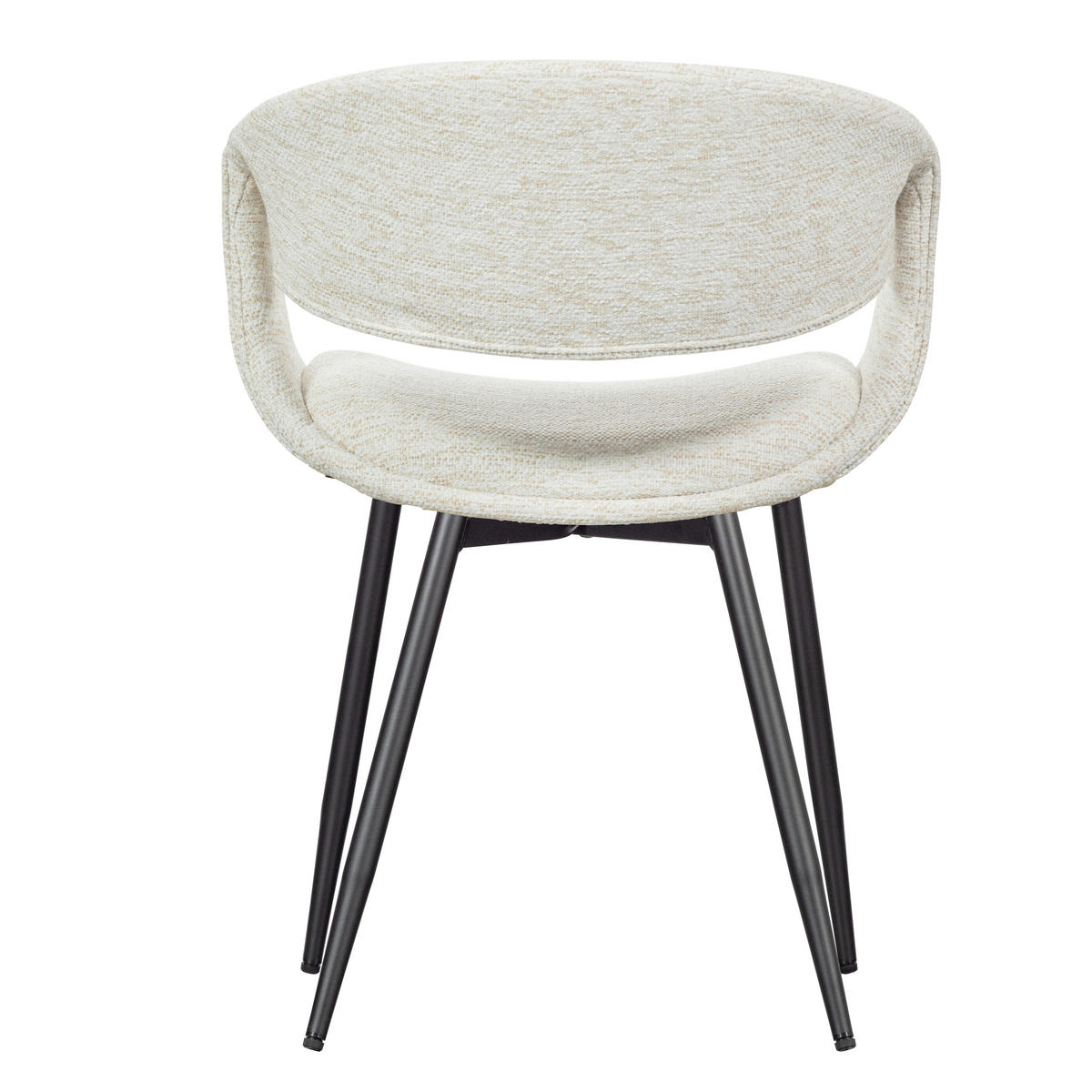 ARMLEHNSTUHL-SET 2 Stück  in Eisen Webstoff  - Schwarz/Naturfarben, MODERN, Textil/Metall (57/78/57cm) - Livetastic