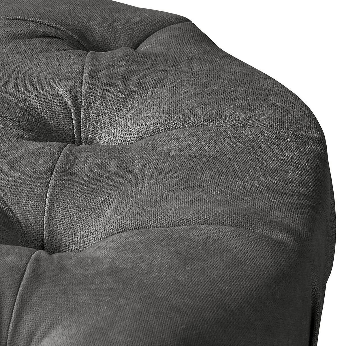 HOCKER Textil Dunkelgrau  - Dunkelgrau/Braun, Design, Holz/Textil (80/45/80cm) - Livetastic