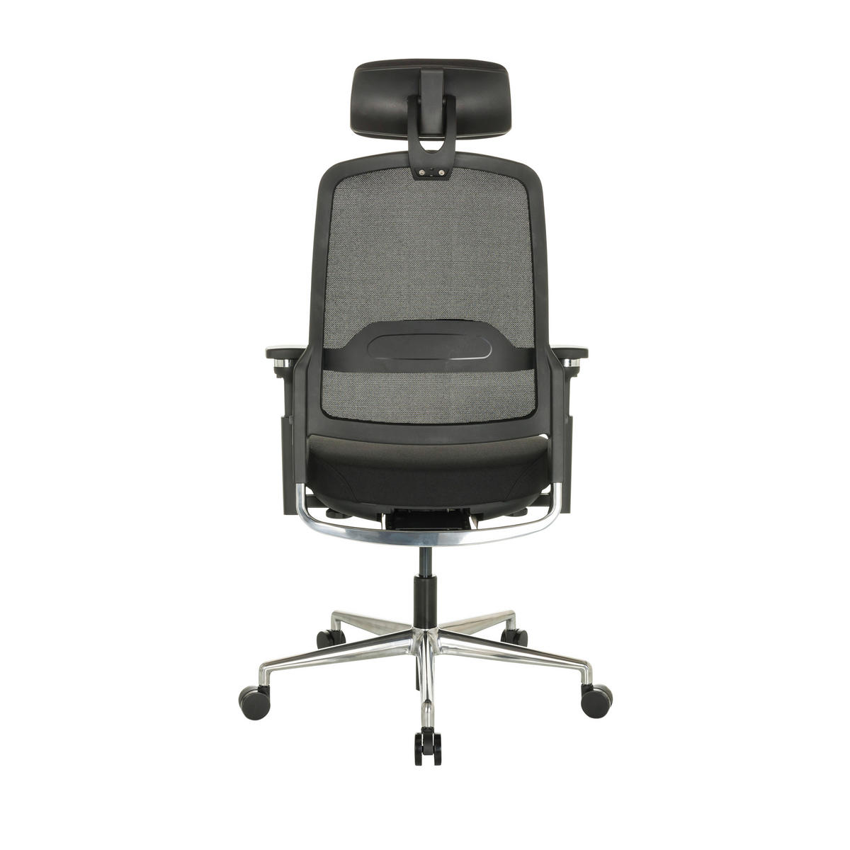 DREHSTUHL Schwarz  - Silberfarben/Schwarz, Basics, Kunststoff/Textil (65/111-126/61cm) - MID.YOU