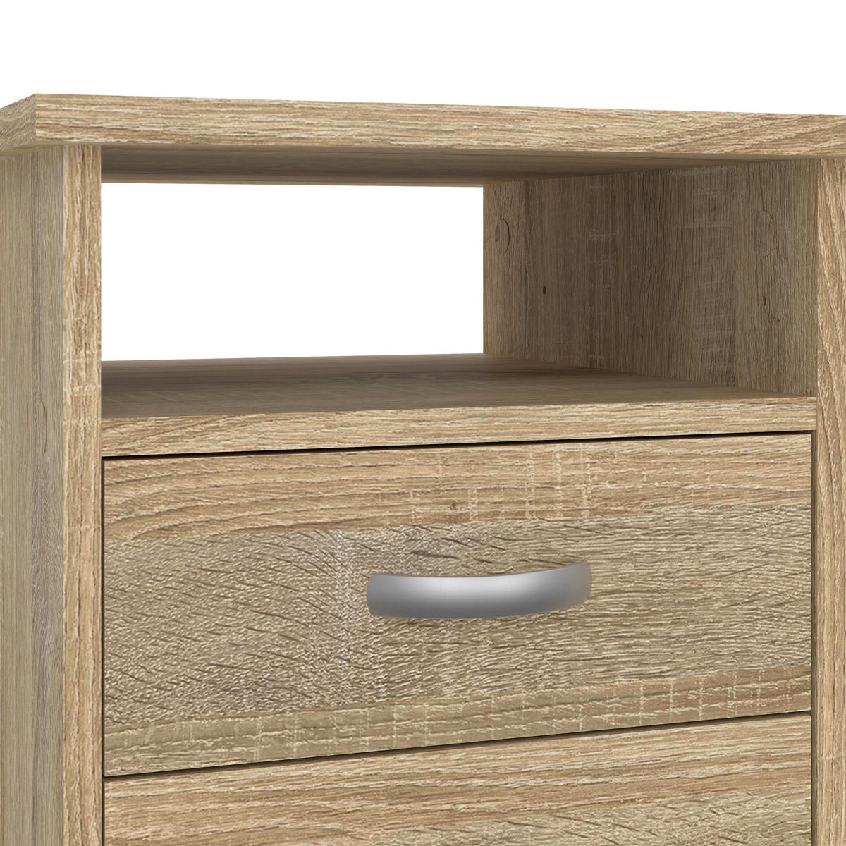 SCHREIBTISCH 109,3/48,5/75,6 cm  in Eichefarben  - Eichefarben/Silberfarben, MODERN, Holzwerkstoff/Kunststoff (109,3/48,5/75,6cm) - MID.YOU