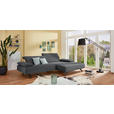 ECKSOFA in Flachgewebe Grau  - Anthrazit/Grau, Design, Textil/Metall (280/164cm) - Ambiente