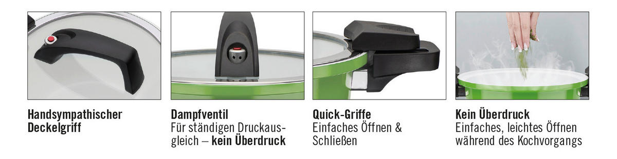 KOCHTOPF Energiespartopf 4 l  - Hellgrün, Basics, Metall (24cm) - GSW