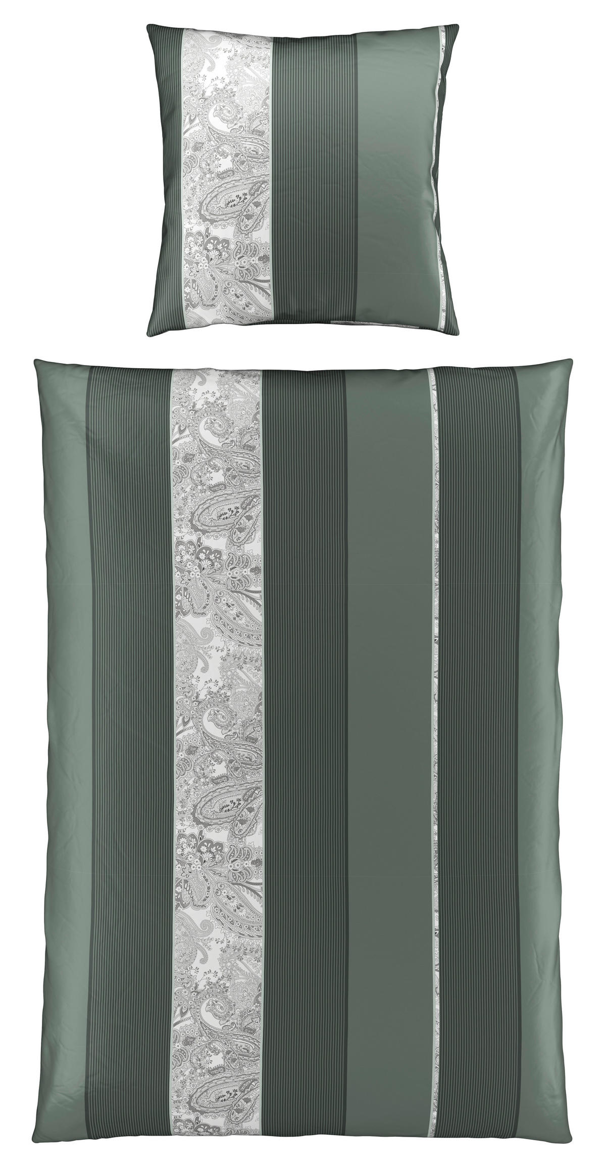 BETTWÄSCHESET Satin 160/210 cm  65 cm/100 cm  - Grün, Design, Textil (160/210cm) - Dieter Knoll