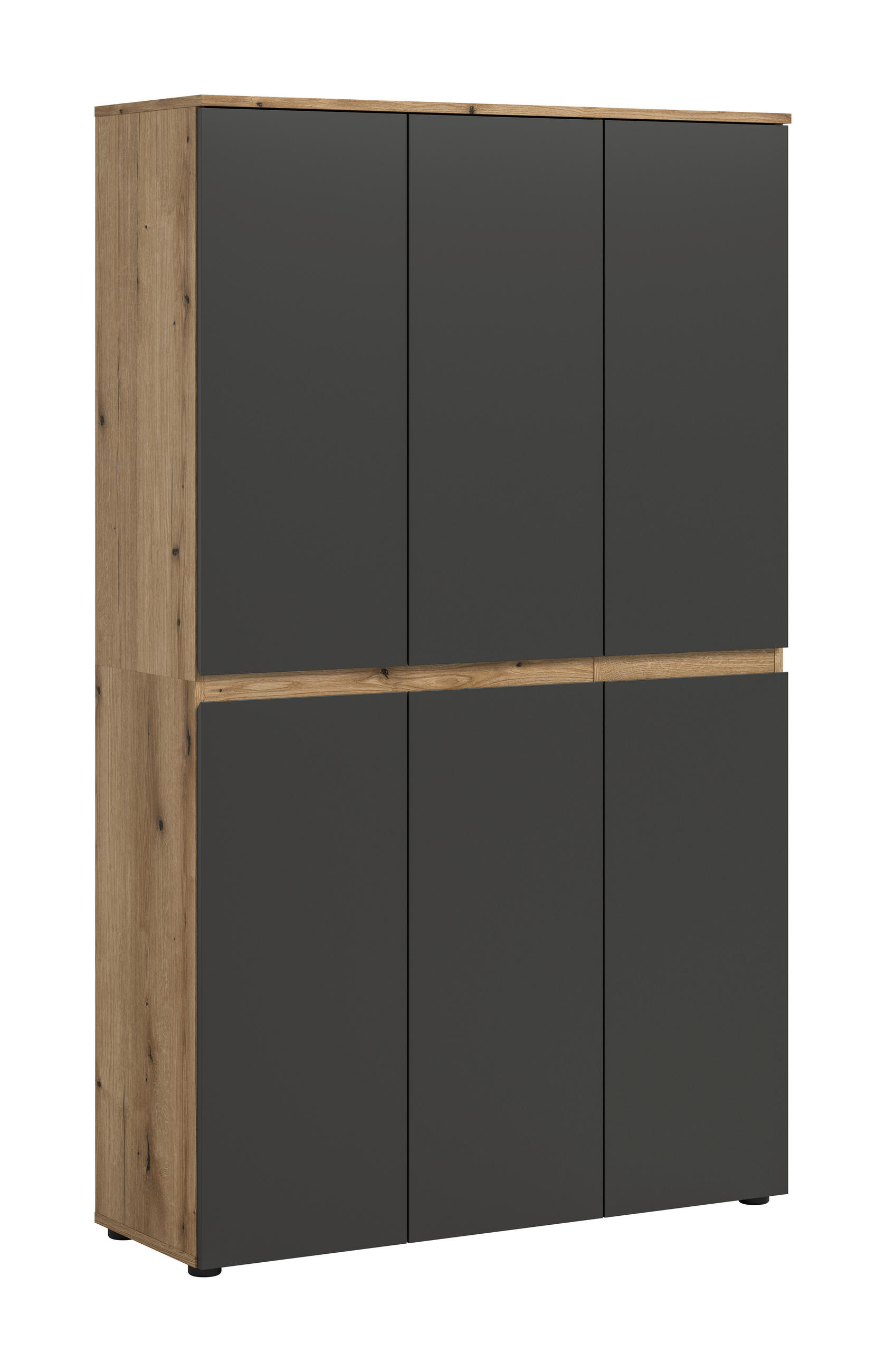 GARDEROBENSCHRANK  in 105/175/37 cm  - Eichefarben/Anthrazit, Design, Holzwerkstoff/Kunststoff (105/175/37cm) - Livetastic
