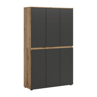 GARDEROBENSCHRANK  in 105/175/37 cm  - Eichefarben/Anthrazit, Design, Holzwerkstoff/Kunststoff (105/175/37cm) - Livetastic