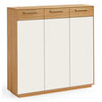 SCHUHSCHRANK 127/124/37 cm  - Eichefarben/Weiß, Design, Holz/Holzwerkstoff (127/124/37cm) - Novel