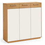 SCHUHSCHRANK 127/124/37 cm  - Eichefarben/Weiß, Design, Holz/Holzwerkstoff (127/124/37cm) - Novel