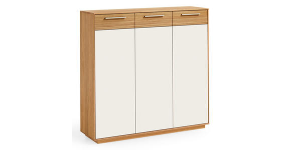SCHUHSCHRANK 127/124/37 cm  - Eichefarben/Weiß, Design, Holz/Holzwerkstoff (127/124/37cm) - Novel
