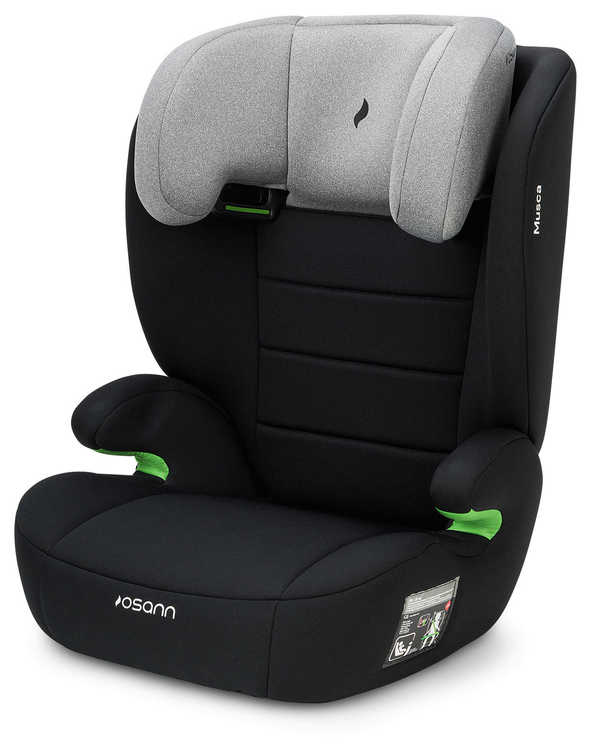 KINDERAUTOSITZ MUSCA ECE R 129 i-SIZE  - Hellgrau/Schwarz, Basics, Kunststoff/Textil (44/55/43cm) - Osann