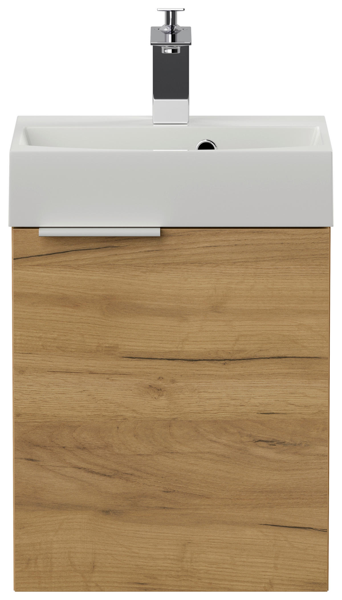 GÄSTEBAD - Eichefarben/Silberfarben, MODERN, Holzwerkstoff/Stein (40cm) - MID.YOU