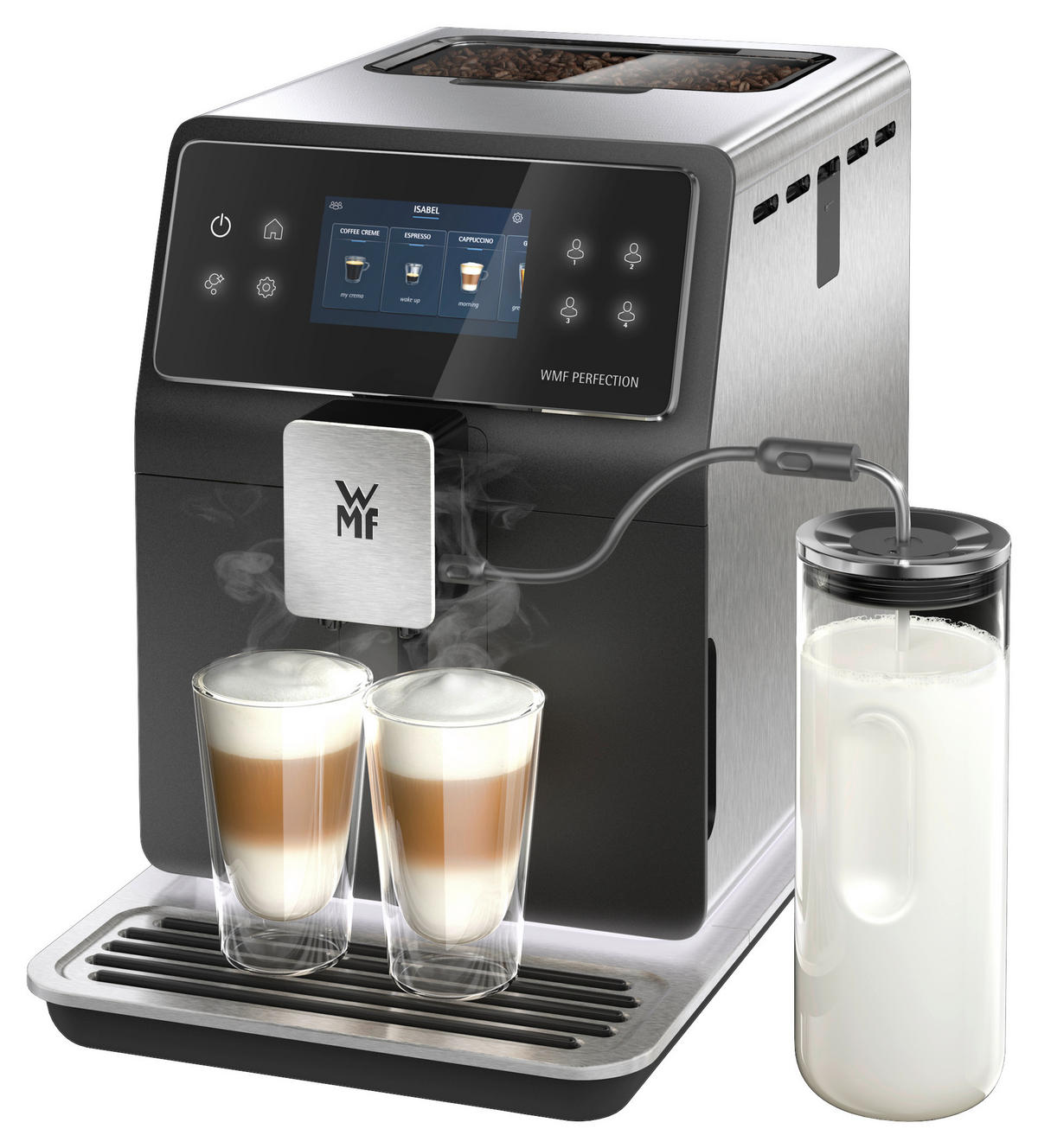 KAFFEEVOLLAUTOMAT Perfection  - Edelstahlfarben/Schwarz, Basics, Metall (28,5/39,5/48cm) - WMF