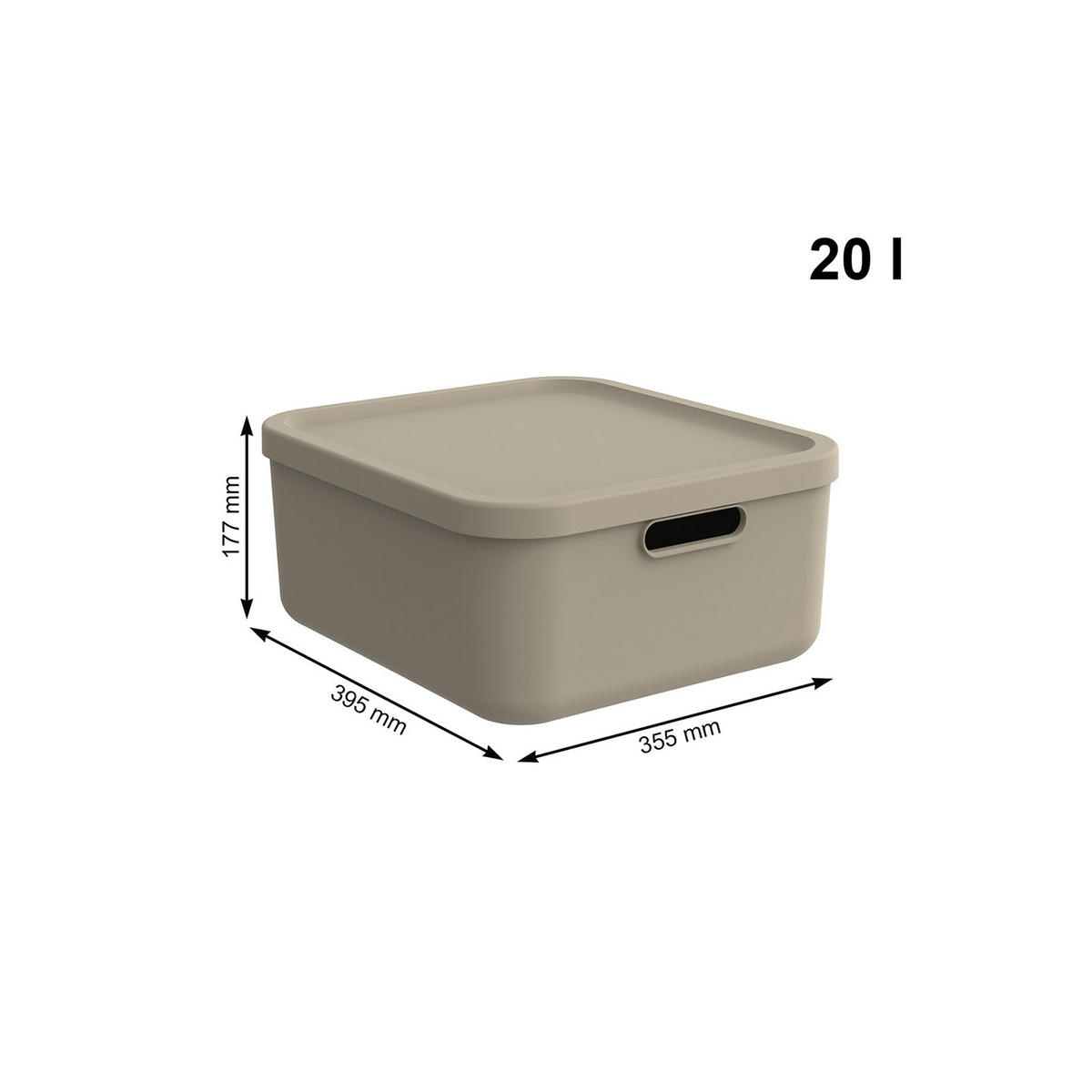BOX MIT DECKEL    39,5/35,5/17,7 cm  - Cappuccino, Basics, Kunststoff (39,5/35,5/17,7cm) - Rotho