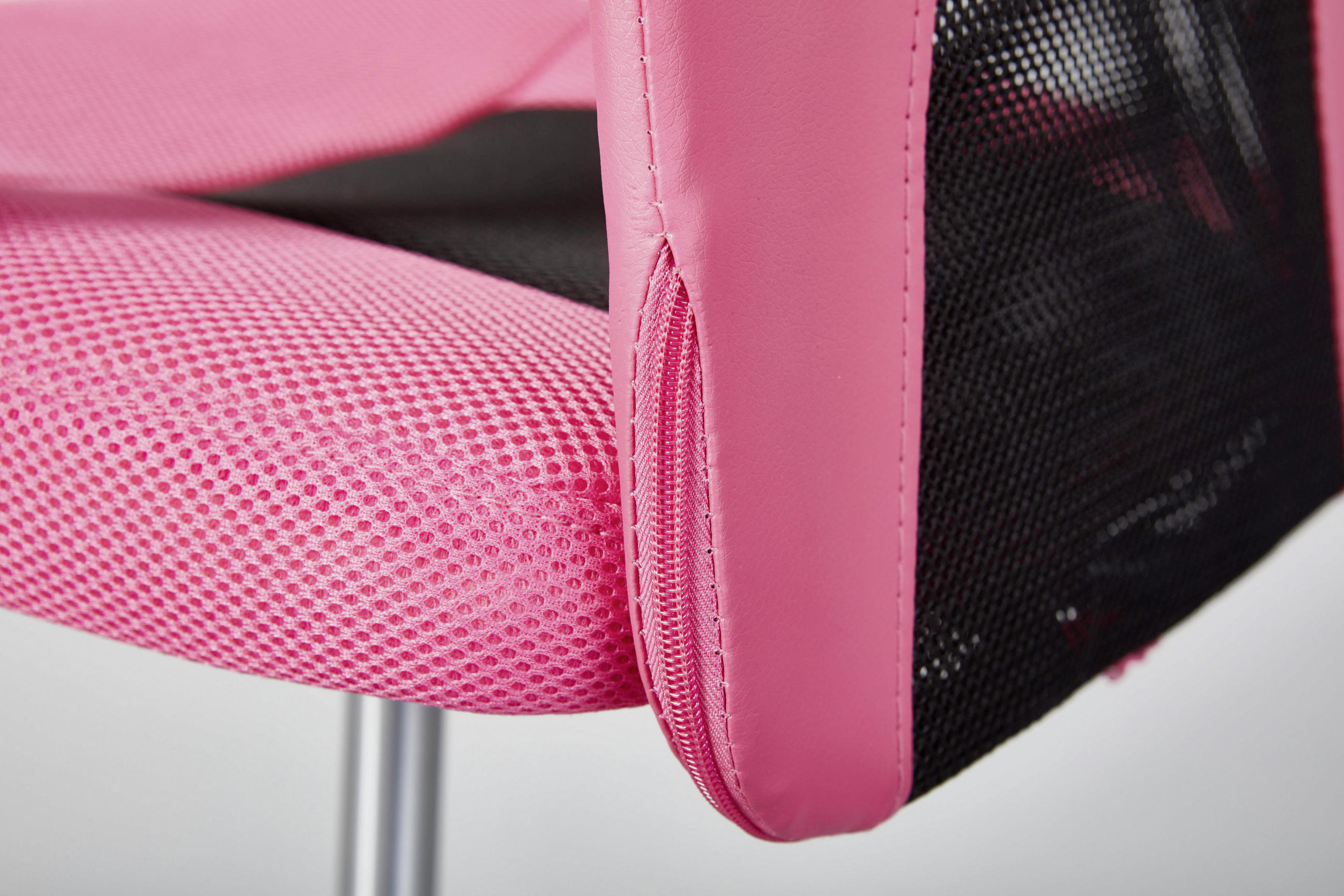 JUGENDDREHSTUHL Schwarz, Chromfarben, Pink  - Chromfarben/Pink, Basics, Kunststoff/Metall (55/85-95/54,50cm) - MID.YOU