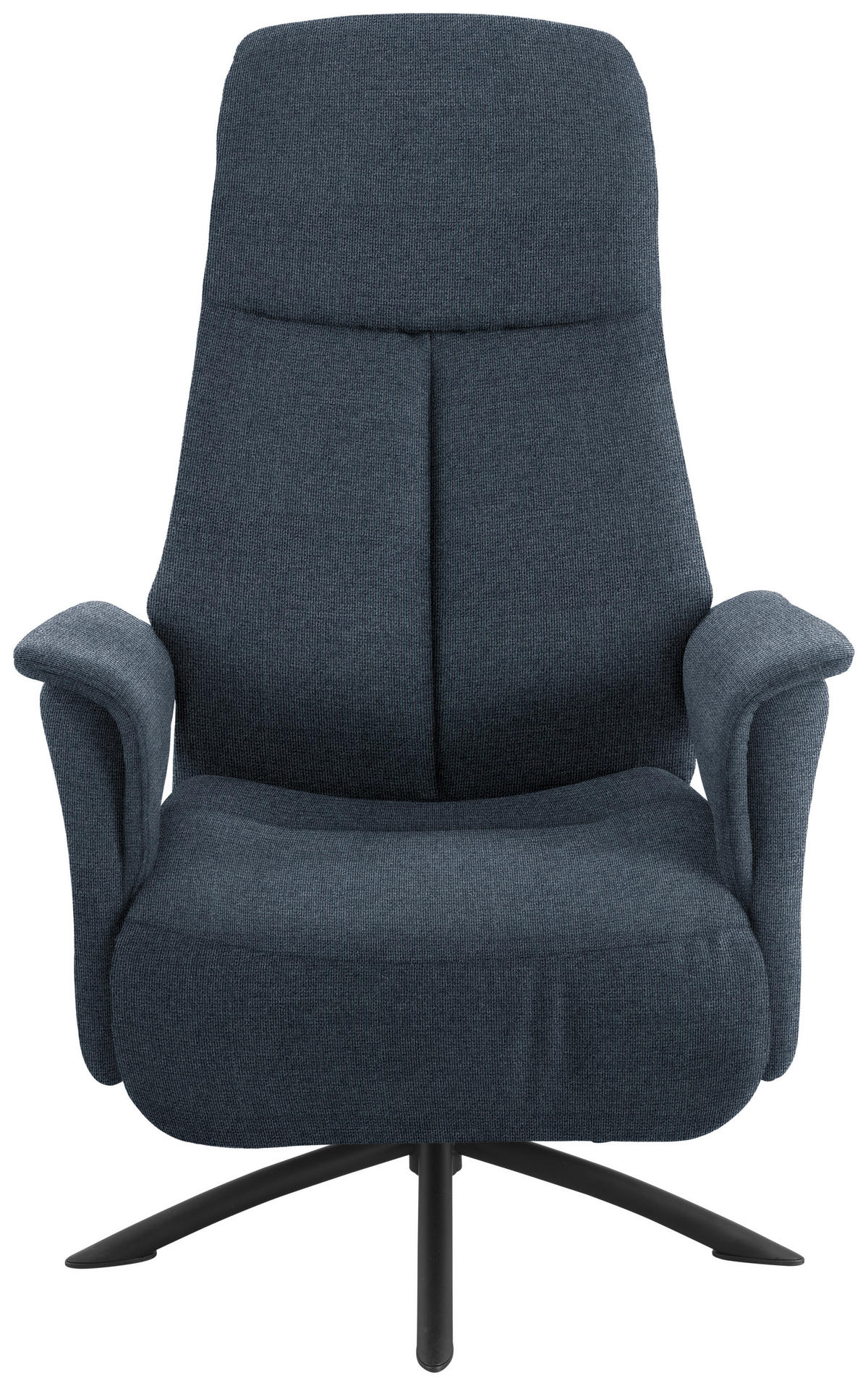 RELAXSESSEL Webstoff Relaxfunktion, Kopfteilverstellung    - Schwarz/Dunkelblau, Design, Textil/Metall (73/108/86cm) - Welnova