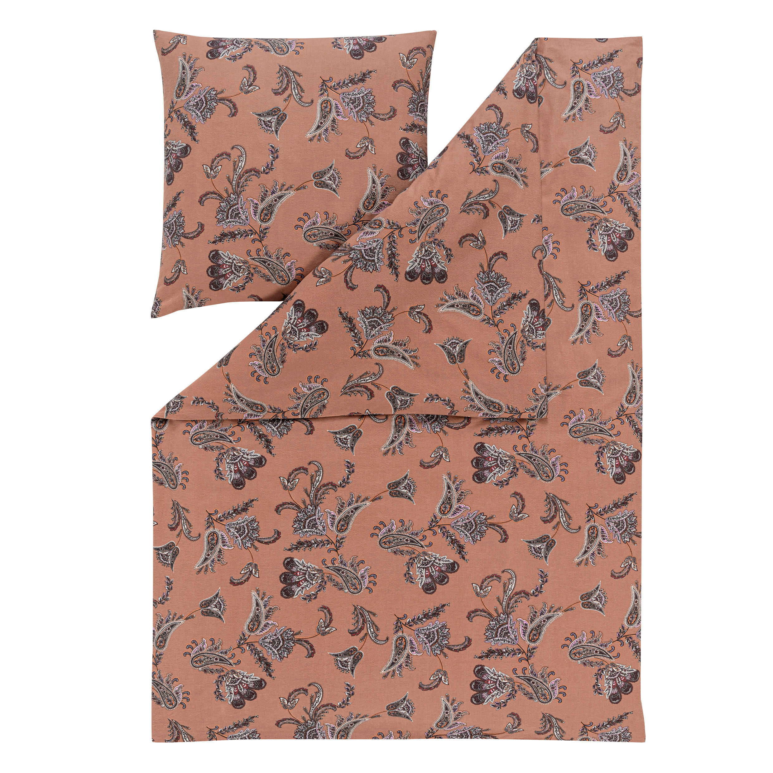 BETTWÄSCHE 155/200 cm Ostana Flanell  - Terracotta, Design, Textil (155/200cm) - Estella