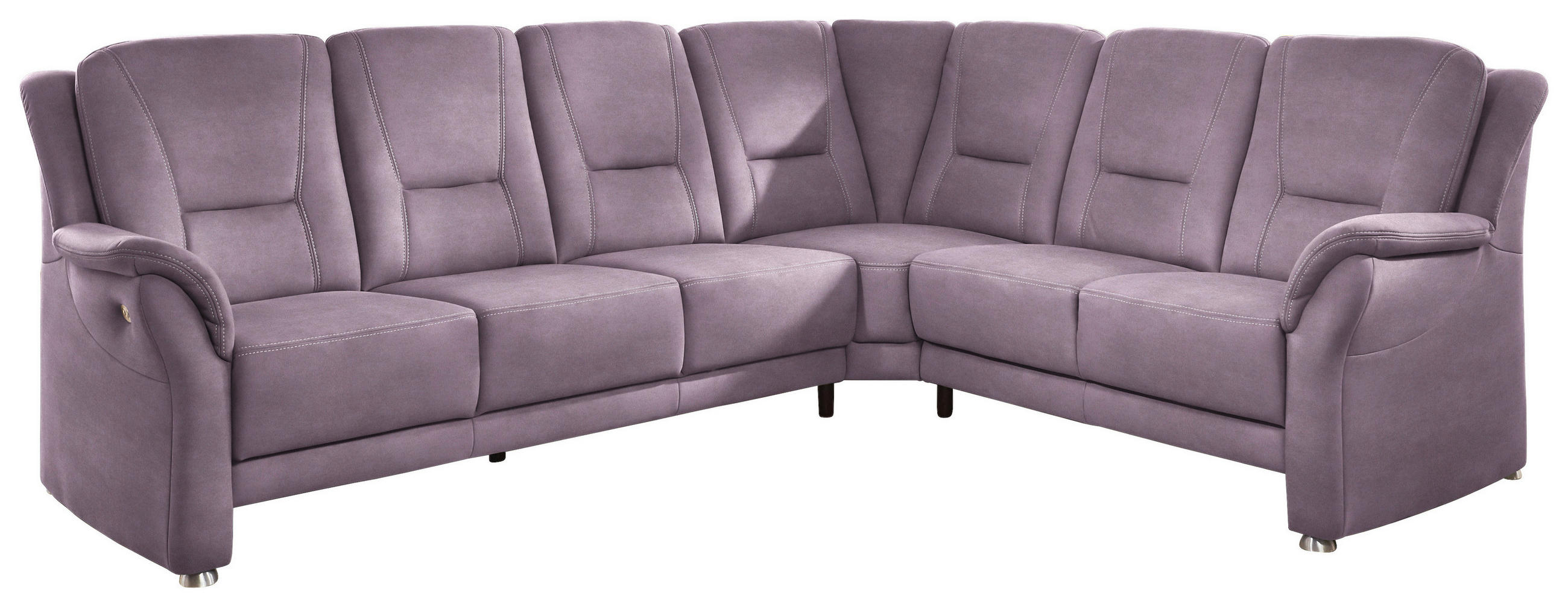 ECKSOFA in Mikrofaser Lila, Flieder 275/223 cm - Beige/Lila, KONVENTIONELL, Textil/Metall (275/223cm) - Beldomo Comfort