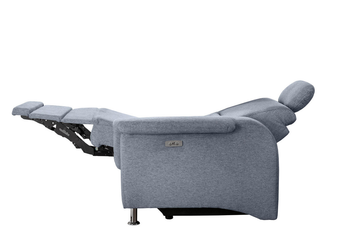 ECKSOFA in Chenille Hellblau  - Chromfarben/Hellblau, Modern, Textil/Metall (165/231cm) - Livetastic