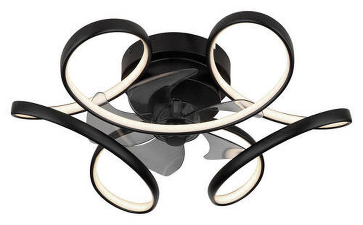 Deckenleuchte mit Ventilator 56/21 cm   - Transparent/Opal, Design, Kunststoff/Metall (56/21cm) - Globo