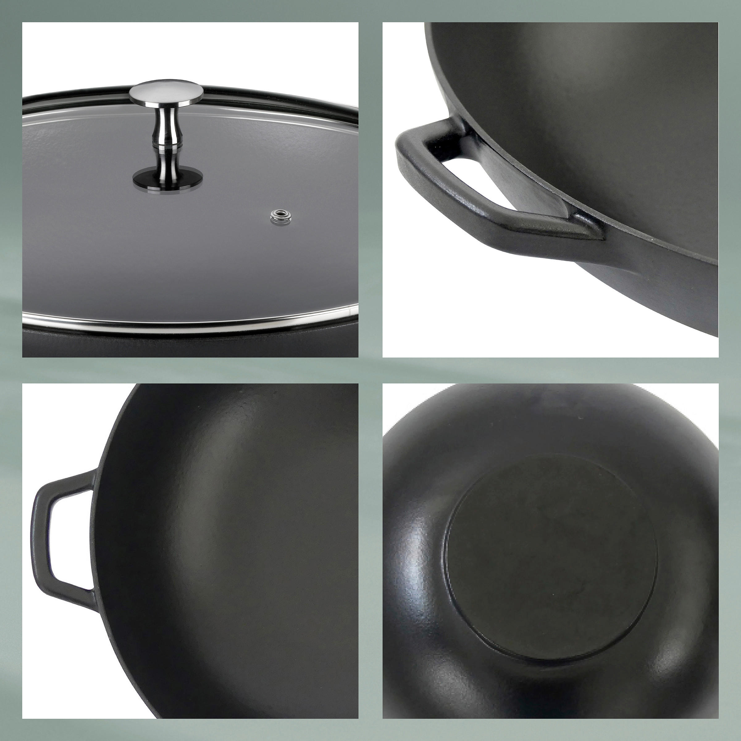 WOK Calido  - Schwarz, KONVENTIONELL, Glas/Metall (36/17cm) - Kela