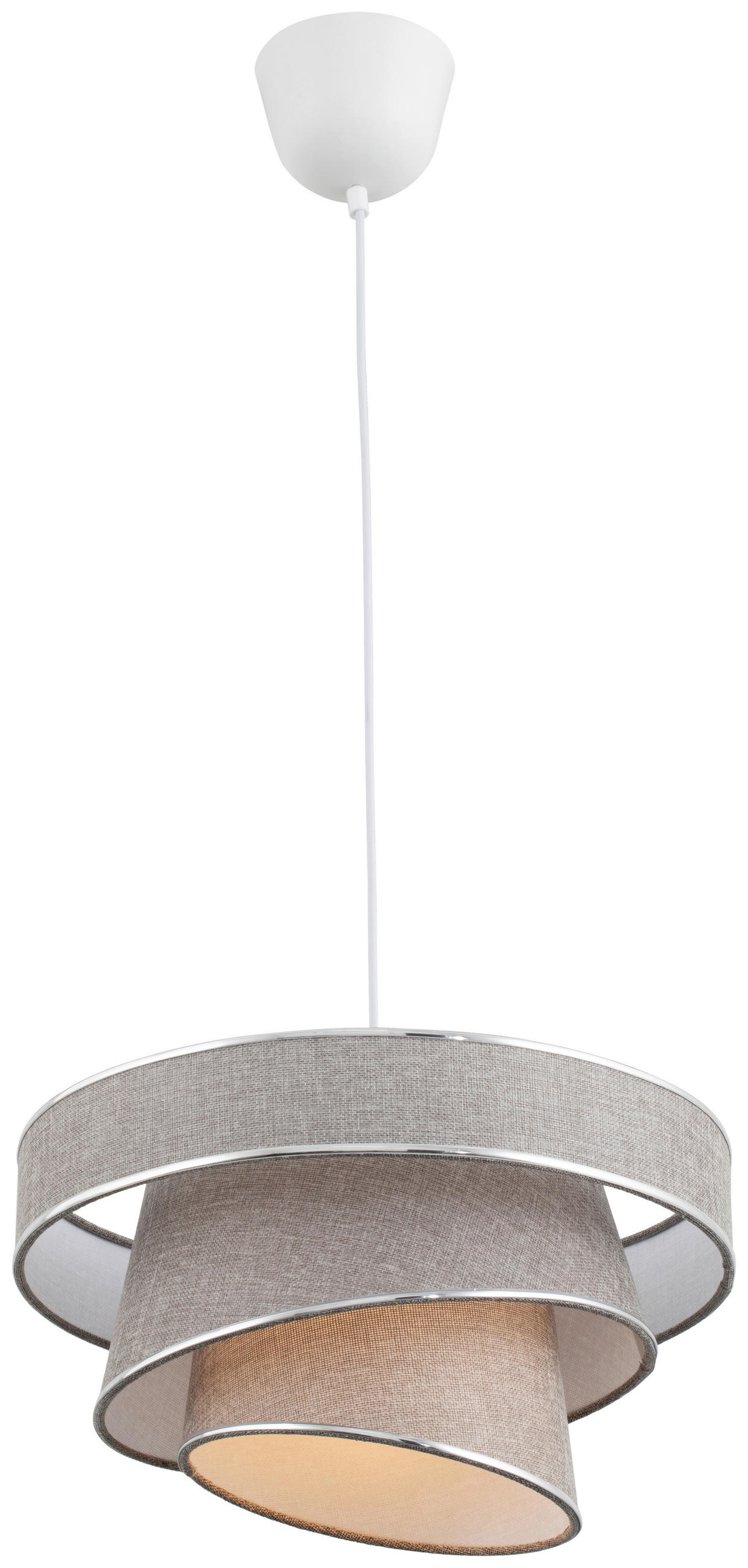 HÄNGELEUCHTE 40/125 cm   - Grau, Trend, Kunststoff/Textil (40/125cm) - Novel