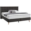 BOXSPRING-ÁGY 160/200 cm  sötétszürke  - sötétszürke, Design, textil/fa (160/200cm) - Carryhome