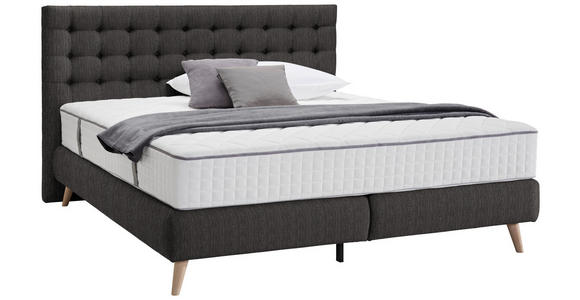 BOXSPRINGBETT 160/200 cm  in Dunkelgrau  - Dunkelgrau, Design, Holz/Textil (160/200cm) - Carryhome