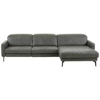 ECKSOFA  in Echtleder Anthrazit  323/179 cm  - Anthrazit/Schwarz, Design, Leder/Metall (323/179cm) - Dieter Knoll