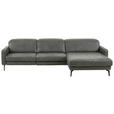 ECKSOFA Anthrazit Echtleder Kopfteilverstellung  - Anthrazit/Schwarz, Design, Leder/Metall (323/179cm) - Dieter Knoll