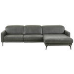 ECKSOFA  in Echtleder Anthrazit  323/179 cm  - Anthrazit/Schwarz, Design, Leder/Metall (323/179cm) - Dieter Knoll
