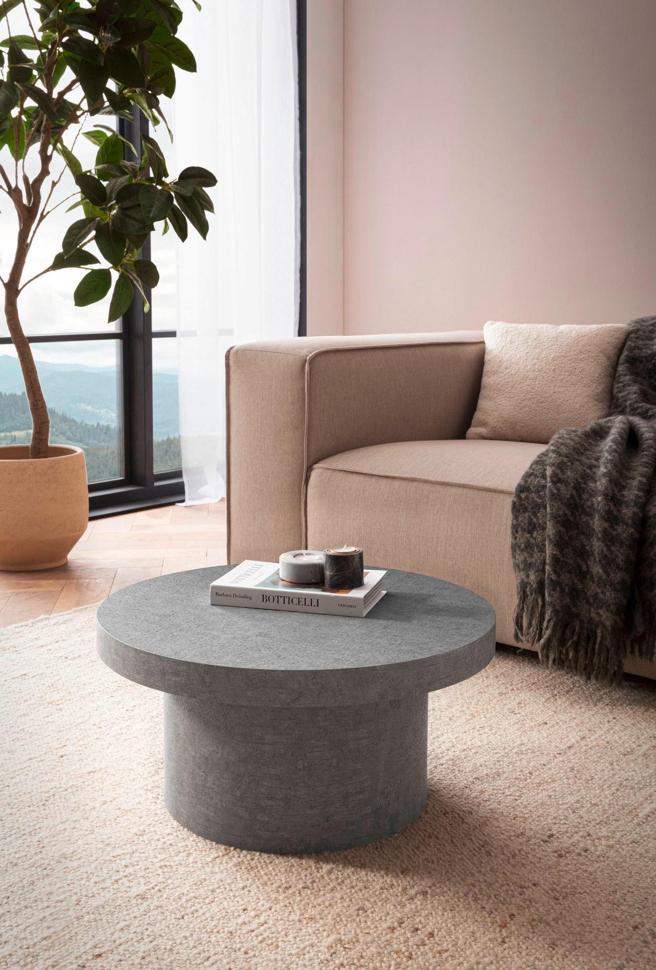 COUCHTISCH 60/60/30 cm rund Grau  - Grau, Design, Holzwerkstoff (60/60/30cm) - Livetastic