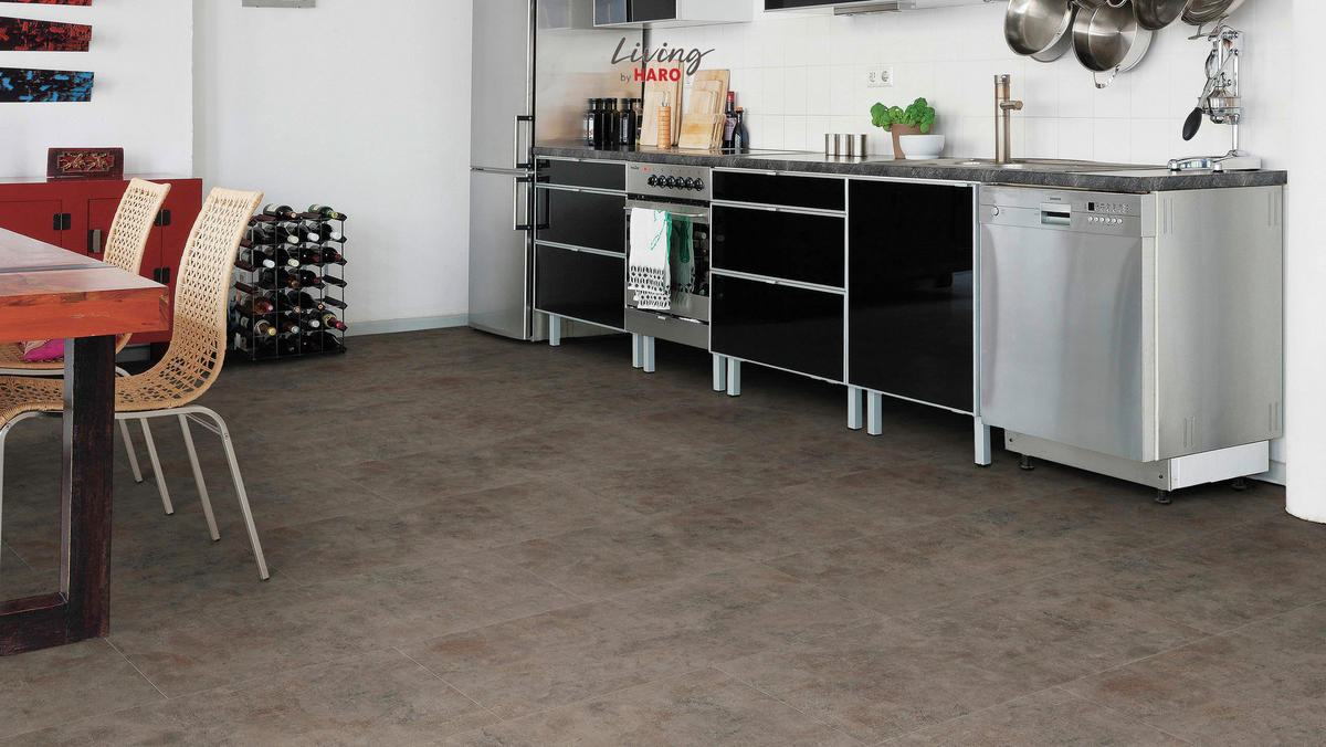 VINYLBODEN  per  m² - Dunkelgrau/Rot, Design, Holzwerkstoff (63,1/31,3/0,65cm) - Living by HARO