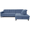 ECKSOFA in Webstoff Blau  - Blau/Schwarz, Design, Holz/Textil (297/216cm) - Xora