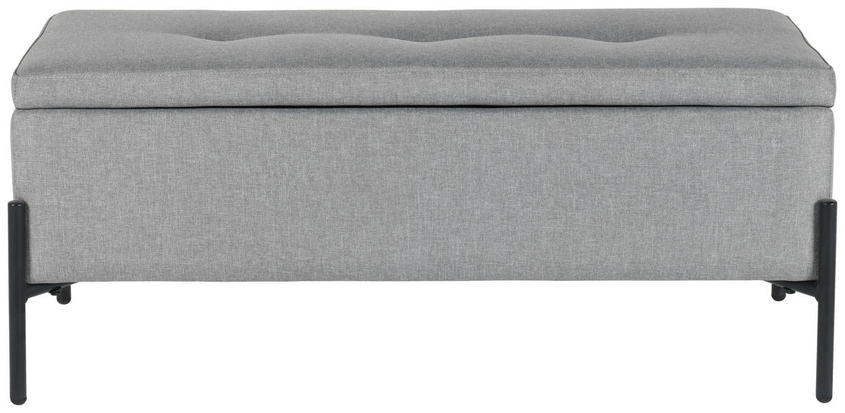 GARDEROBENBANK  in 95/41.5/37 cm  - Hellgrau/Schwarz, Design, Textil/Metall (95/41.5/37cm) - MID.YOU