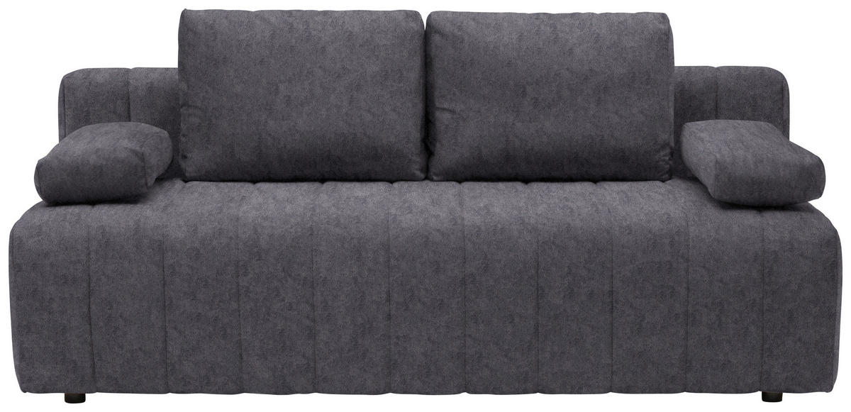 SCHLAFSOFA Flachgewebe Dunkelgrau  - Dunkelgrau/Schwarz, MODERN, Kunststoff/Textil (194/78-87/92cm) - MID.YOU