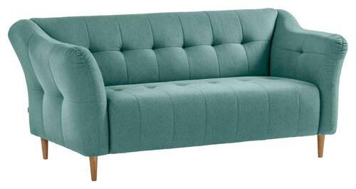 3-SITZER-SOFA in Flachgewebe Türkis  - Türkis/Eichefarben, Design, Holz/Textil (183/82/90cm) - Livetastic