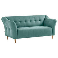 3-SITZER-SOFA in Flachgewebe Türkis  - Türkis/Eichefarben, Design, Holz/Textil (183/82/90cm) - Livetastic