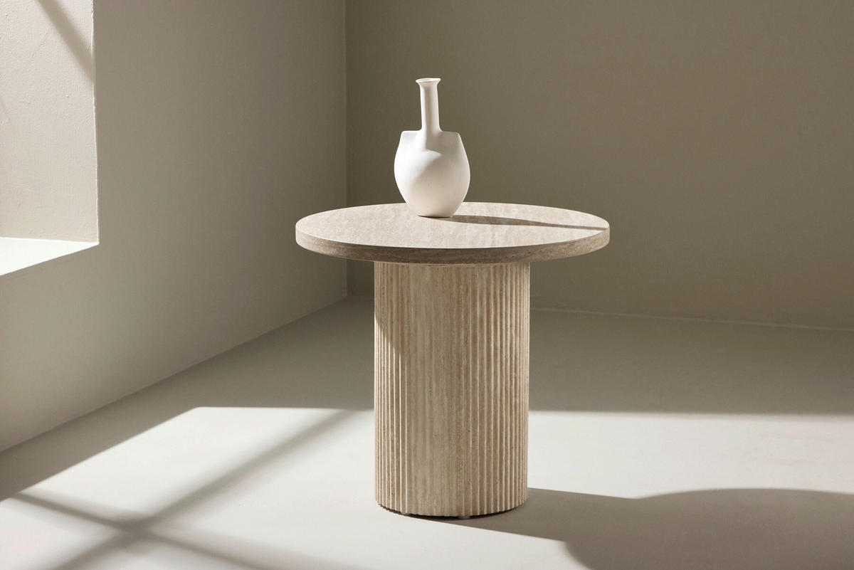 BEISTELLTISCH Pappel Magnolie rund  - Magnolie, MODERN, Holz (50/45cm) - Livetastic