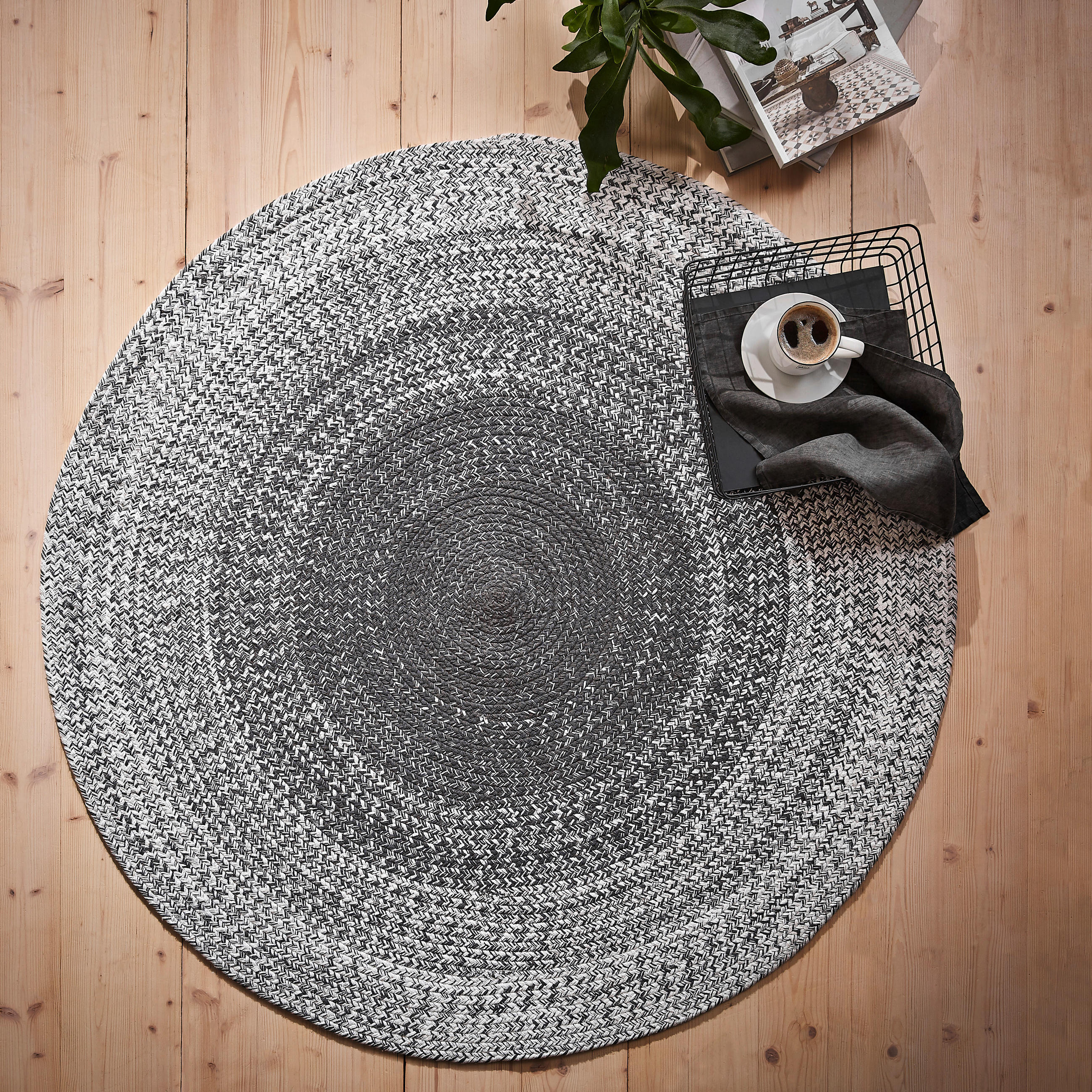 HANDWEBETEPPICH Ronda 120 cm Ronda  - Grau, Trend, Textil (120cm) - Novel