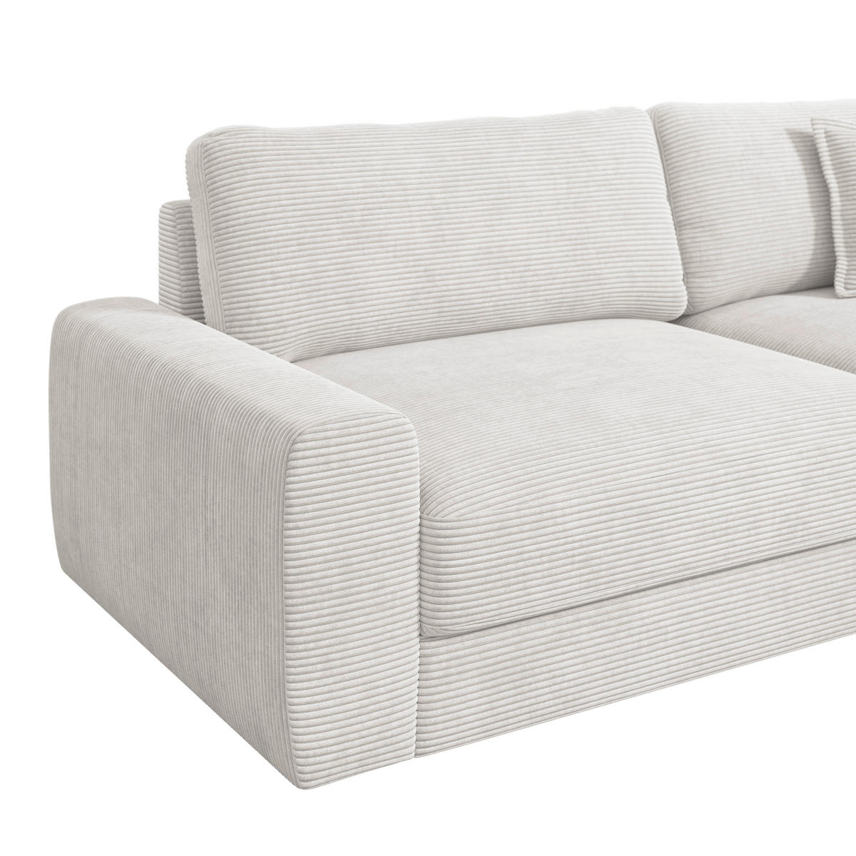 HOCKER in Textil Perlmutt  - Perlmutt/Schwarz, MODERN, Kunststoff/Textil (100/48/80cm) - Carryhome